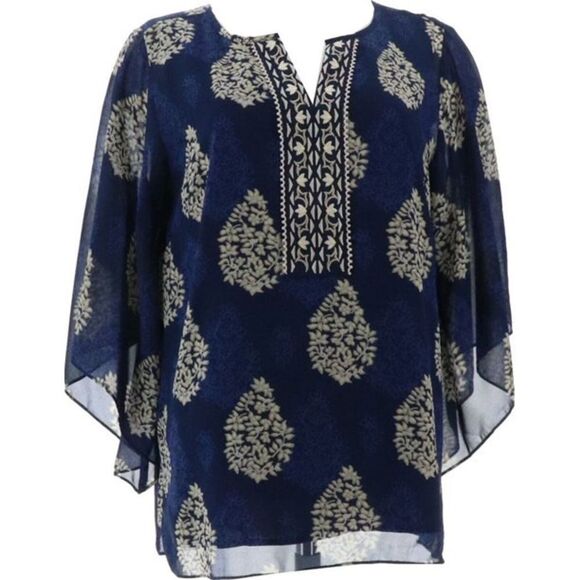 Belle by Kim Gravel Floral Medallion Printed Blouse - Picture 2 of 5